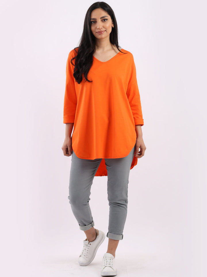 Plain Hi Lo Baggy Top Orange