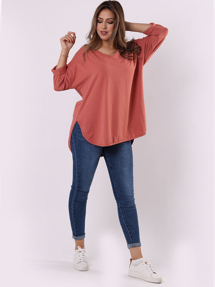 Plain Hi Lo Baggy Top Sugar Poppy