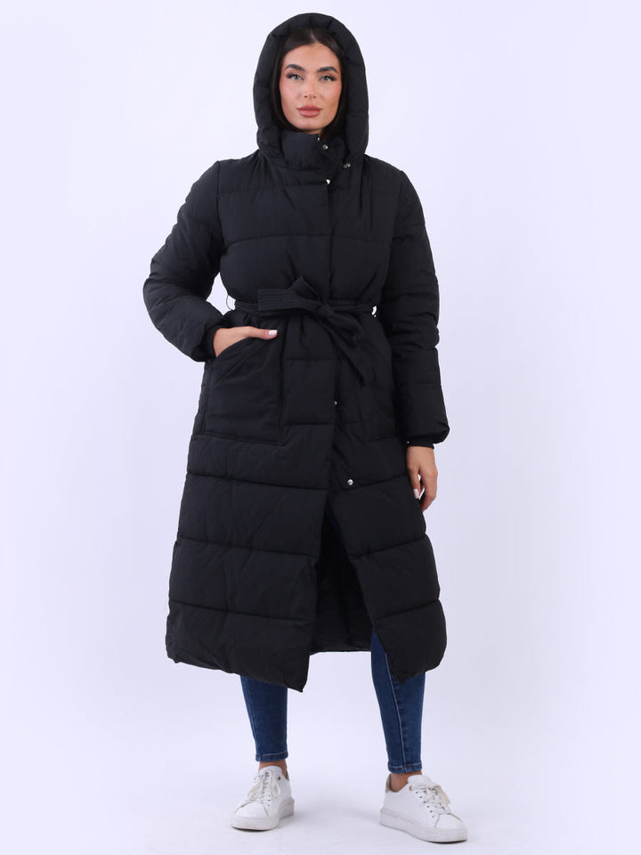Plus Size Down Puffer Padded Coat Black