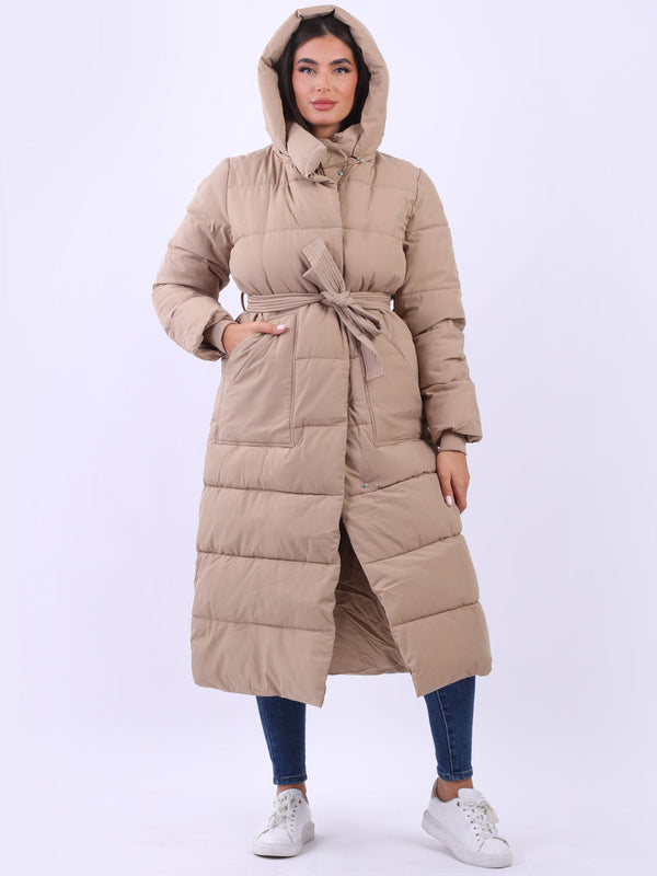 Plus Size Down Puffer Padded Coat Mocha