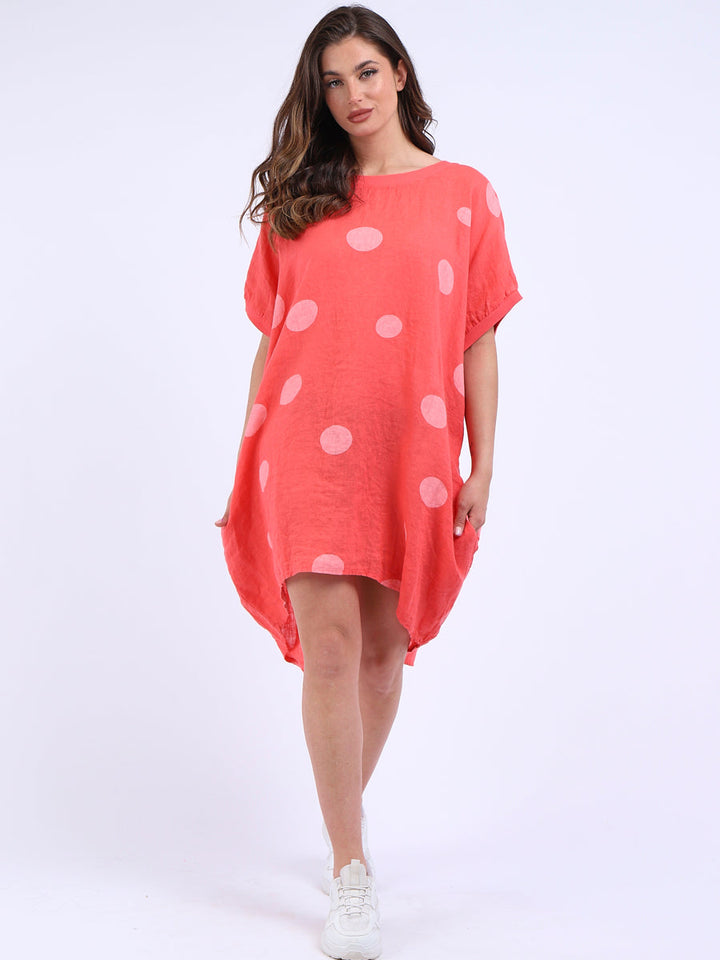 italian polka dot lagenlook linen top