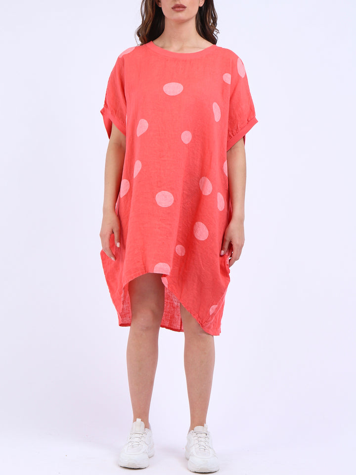 italian polka dot lagenlook linen top