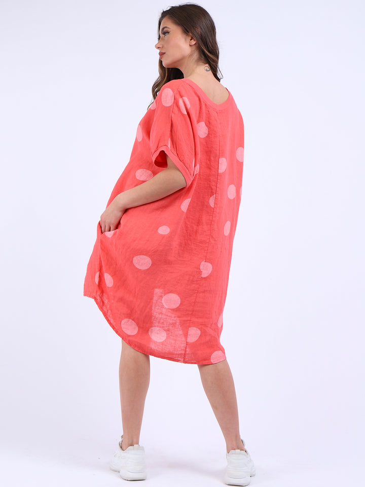 italian polka dot lagenlook linen top