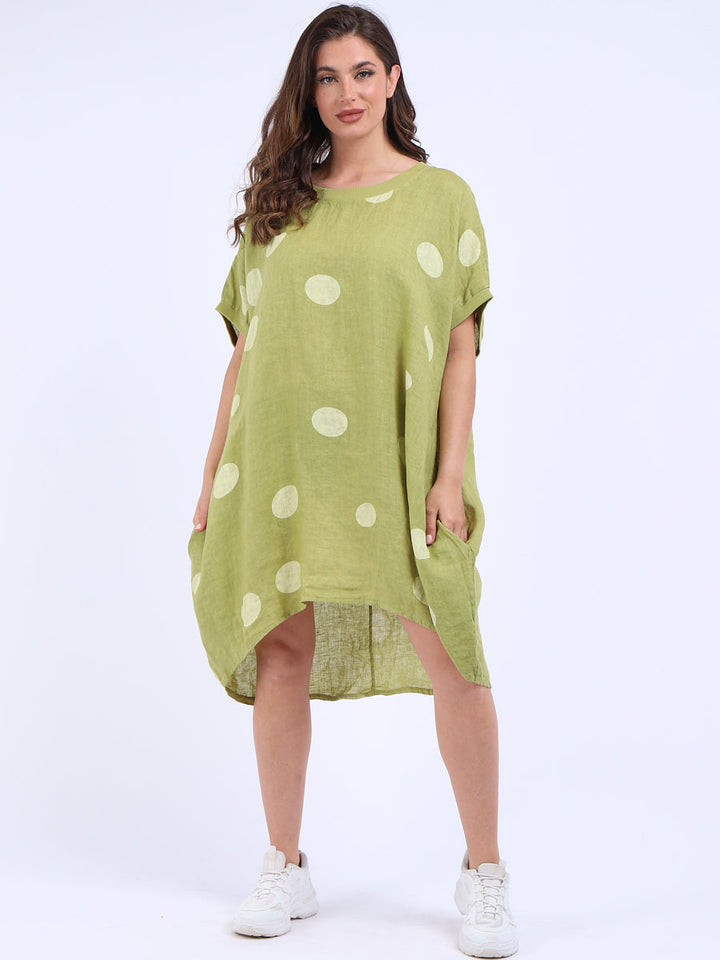italian polka dot lagenlook linen top