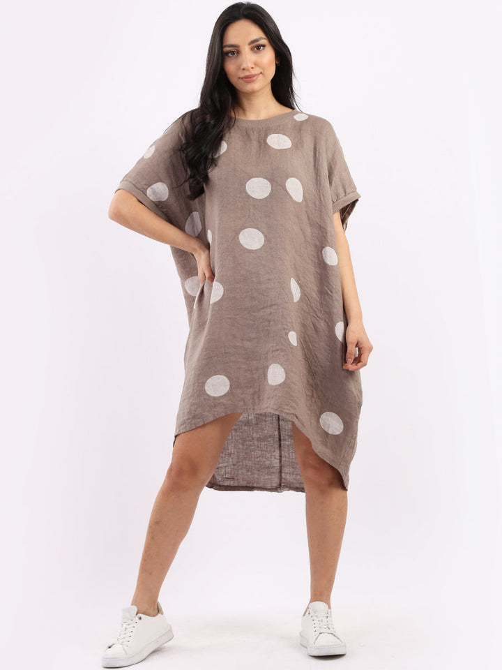 italian polka dot lagenlook linen top
