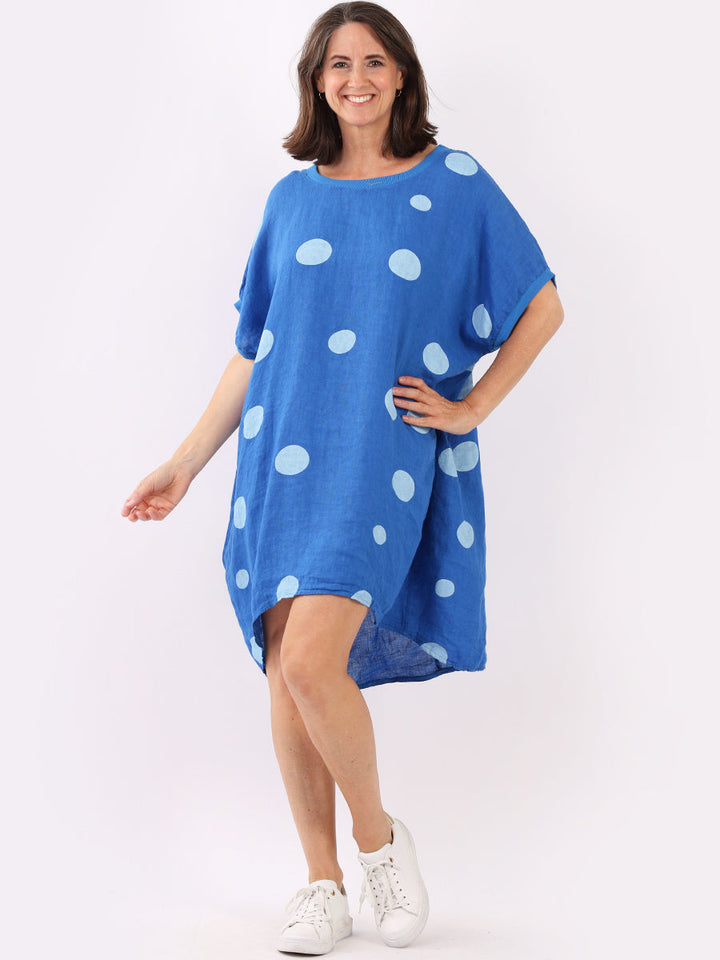italian polka dot lagenlook linen top