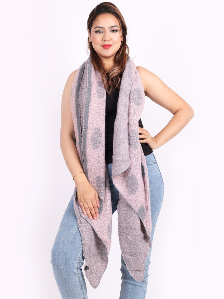 Polka Dot Wooly Scarf Pink
