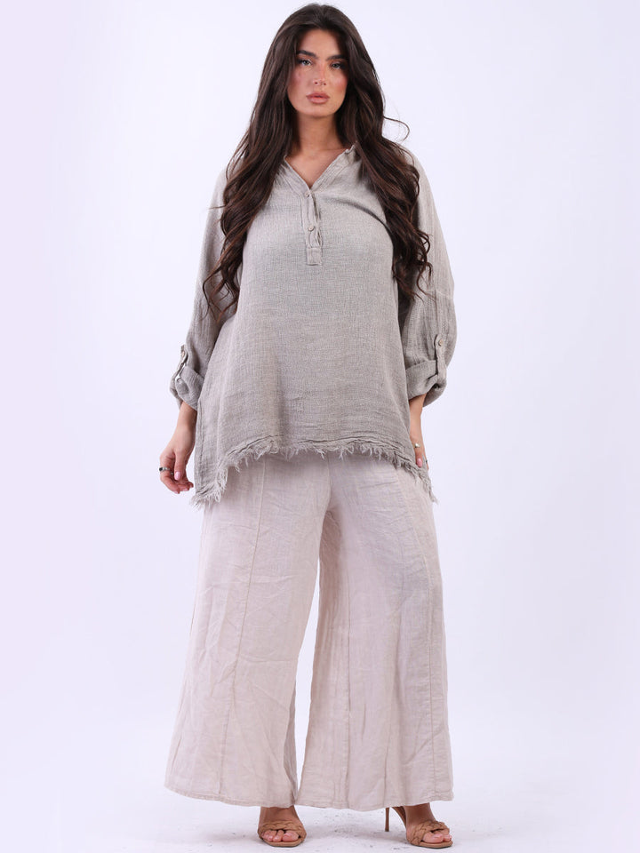 Oversized Linen Shirt Mocha
