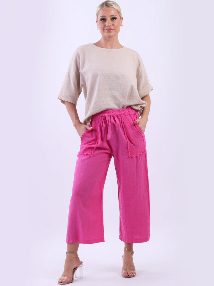 Linen Wide Leg Trouser Fuchsia