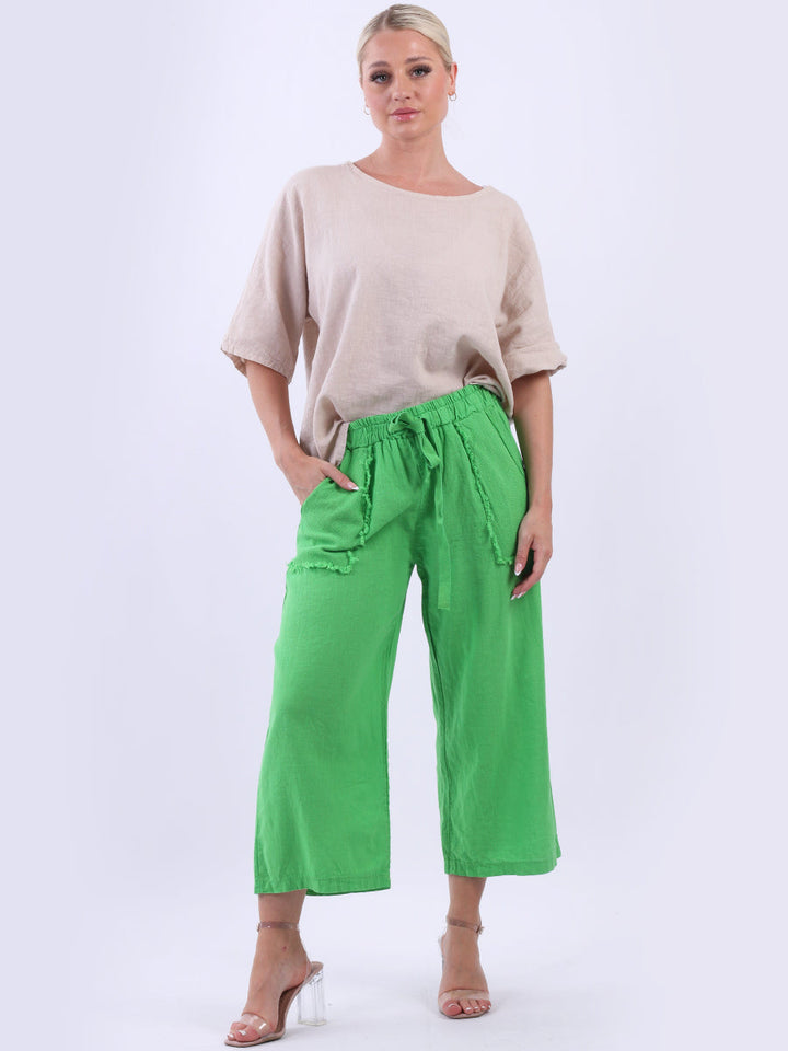 Linen Wide Leg Trouser Green