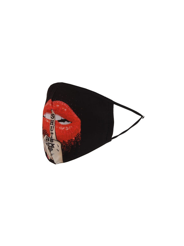 italian shut up slogan washable cotton face mask 