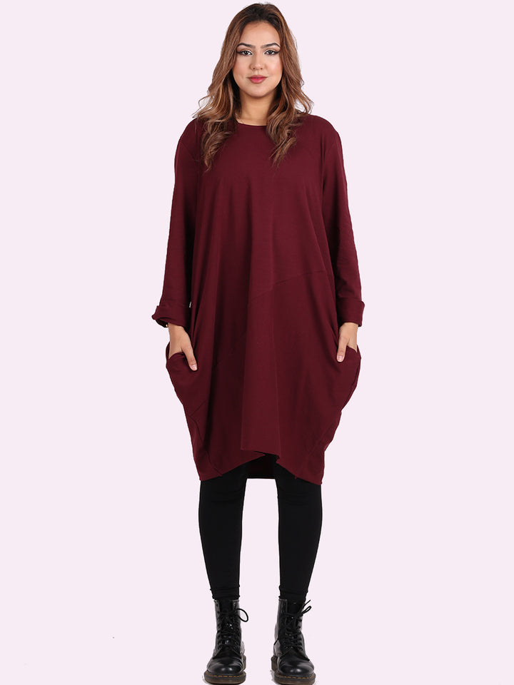 italian side pockets plain cotton lagenlook dress