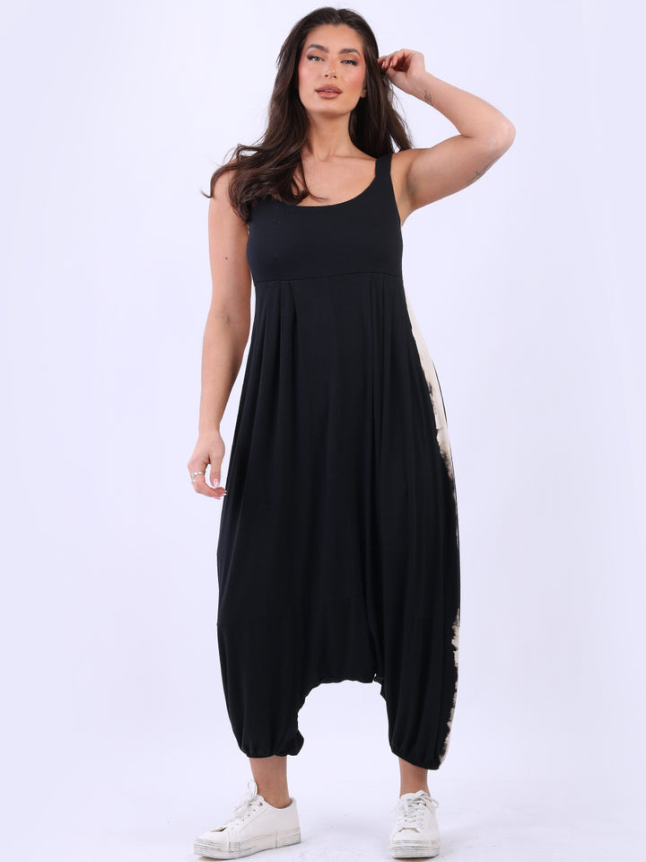 Tie Dyed Harem Jumpsuit Black