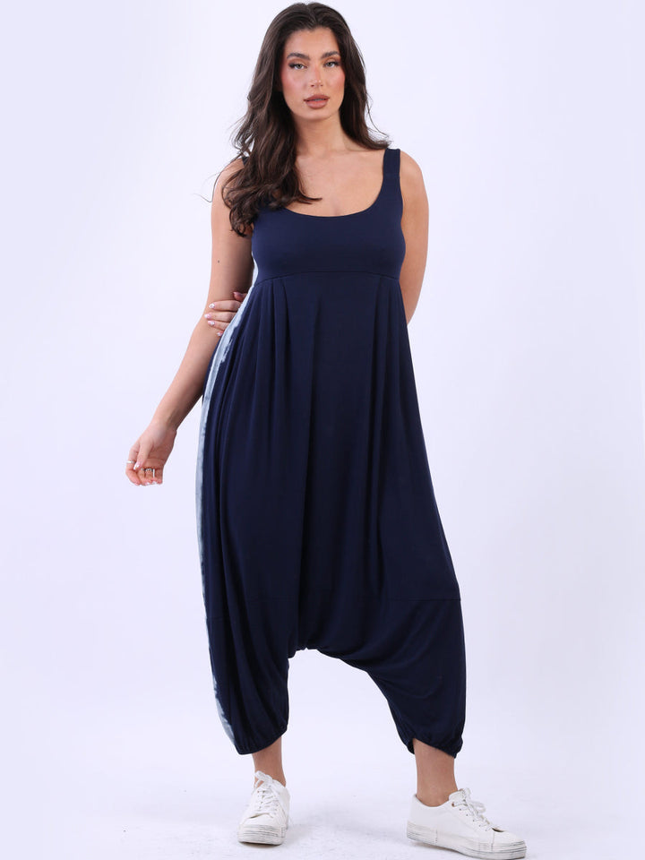 Tie Dyed Harem Jumpsuit Navy