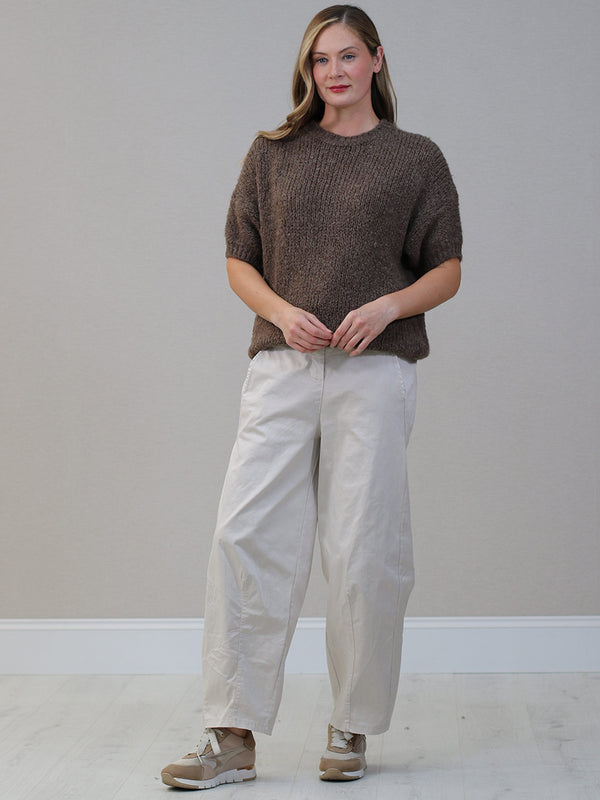 Knit Woolen Crop Jumper Chocolate