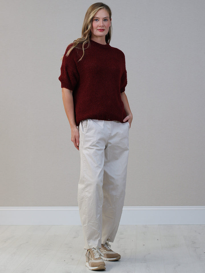 Knit Woolen Crop Jumper Wine