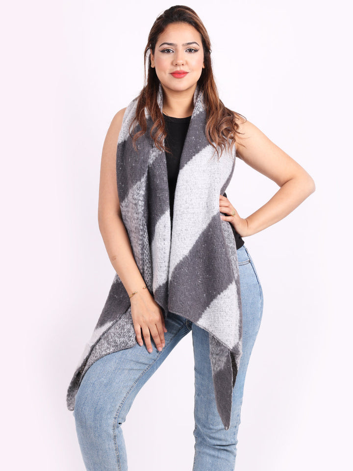 Women Woolen Scarf Dark Grey