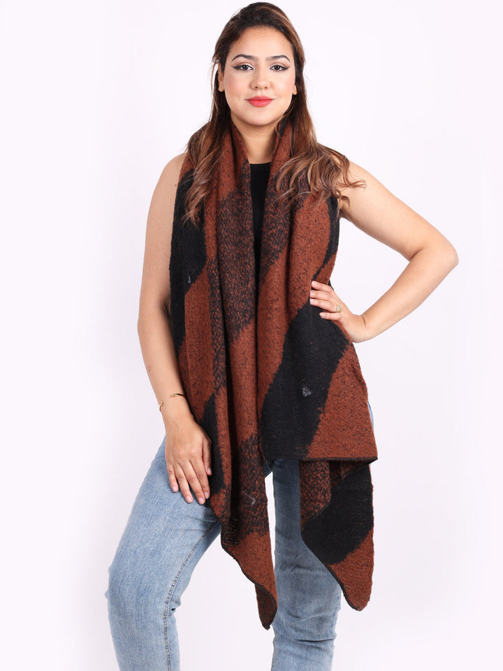 Women Woolen Scarf Rust