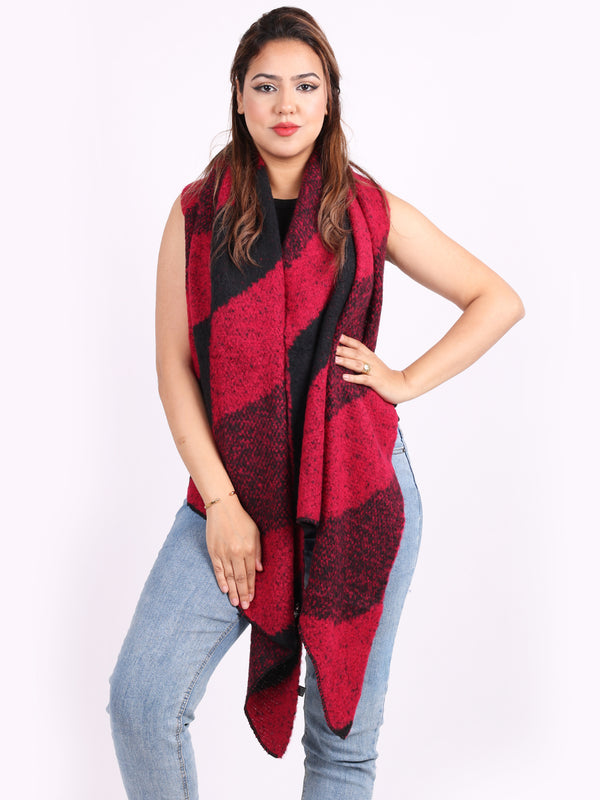 Women Woolen Scarf Wine