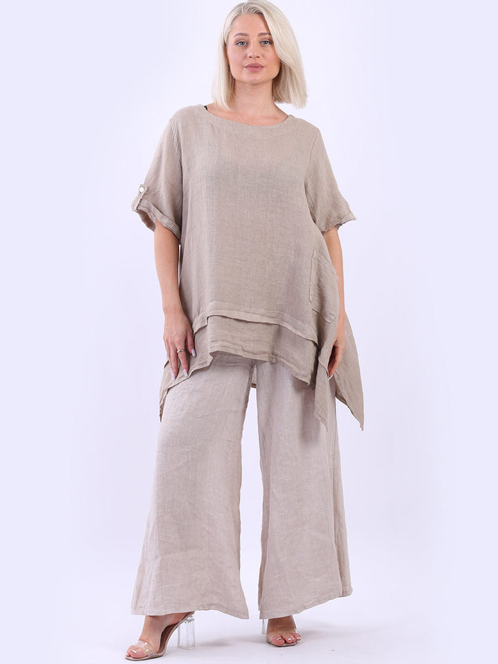 Plain Linen Tunic Top Mocha