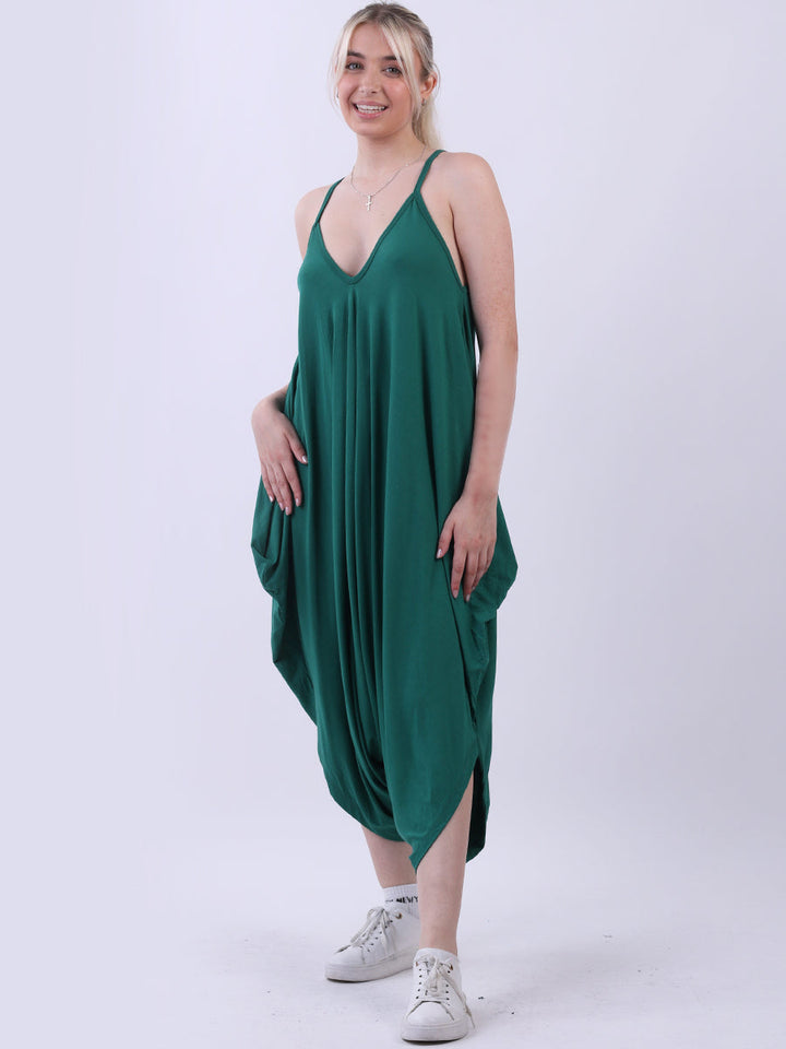 Cropped Harem Jumpsuit Bottle Green