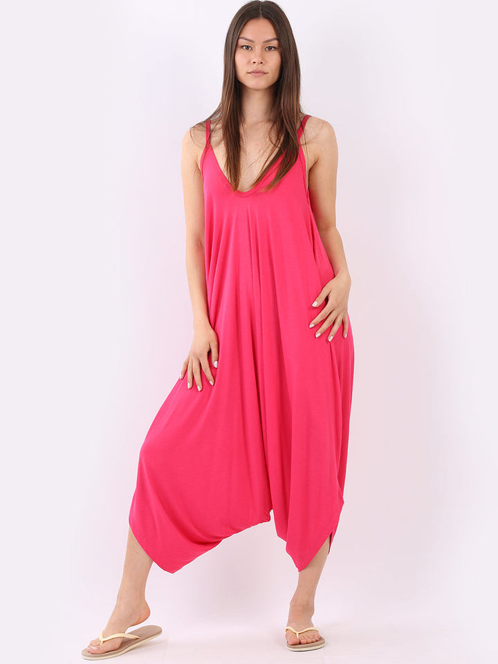 Cropped Harem Jumpsuit Cerise