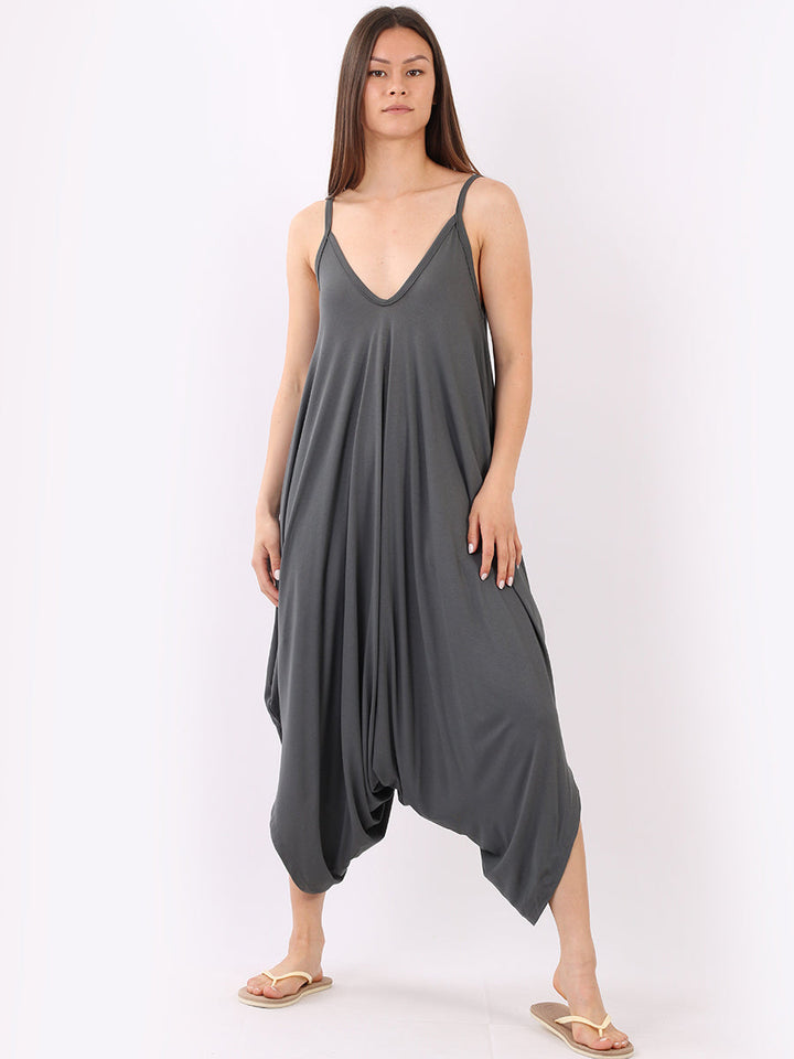 Cropped Harem Jumpsuit Charcoal