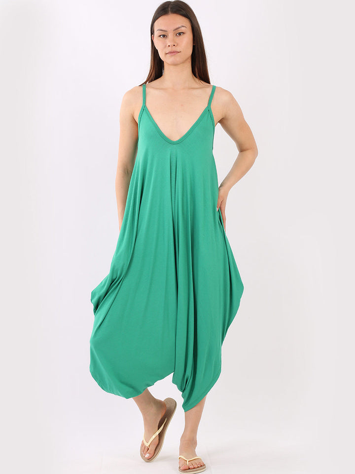 Cropped Harem Jumpsuit Green