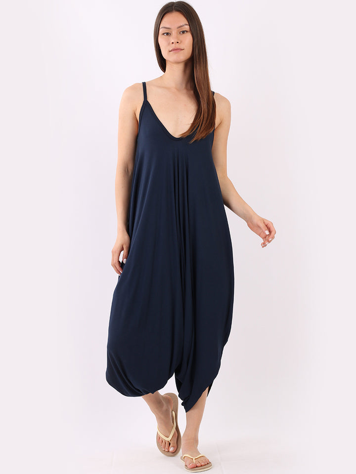 Cropped Harem Jumpsuit Navy