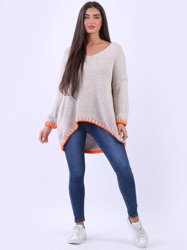 Wool Knitted Jumper Beige