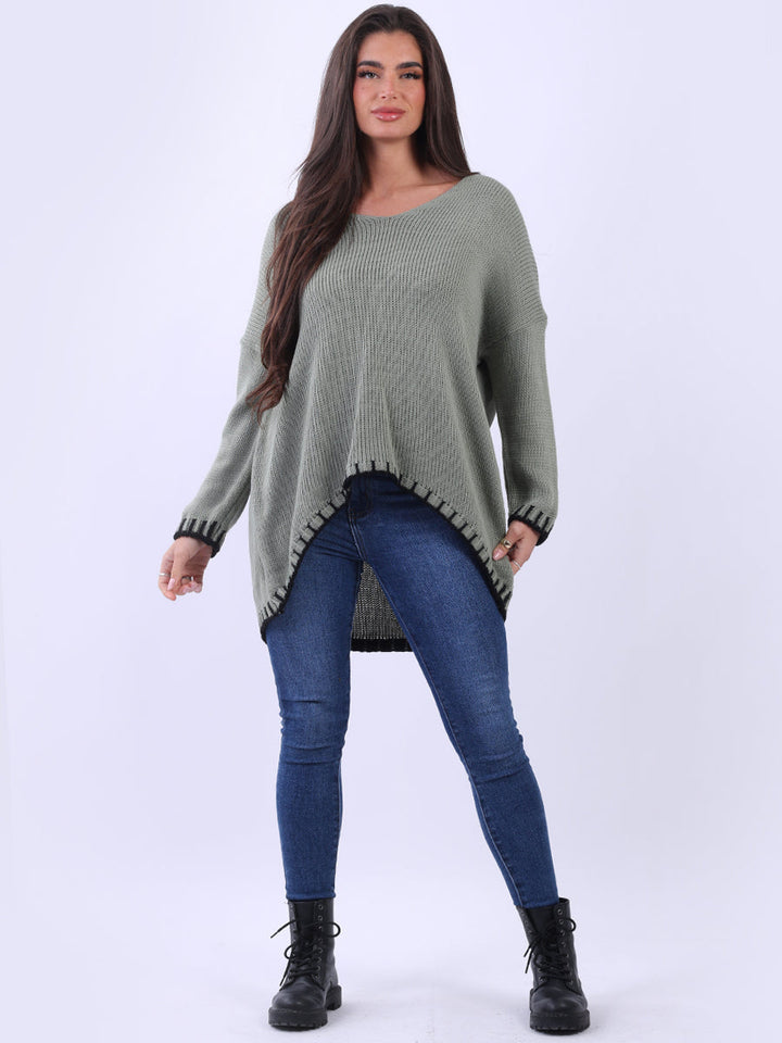 Wool Knitted Jumper Khaki