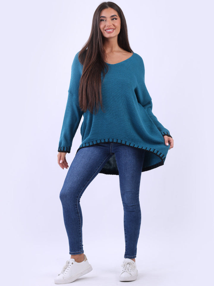 Wool Knitted Jumper Teal