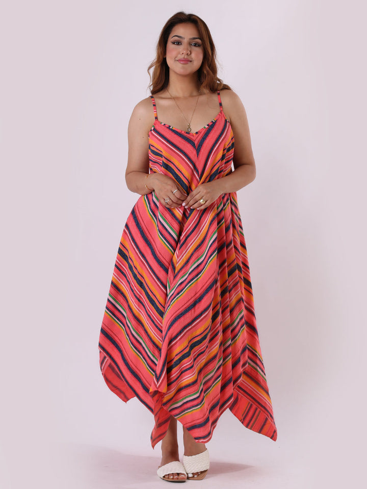 Italian V-Neck Stripy Lagenlook Jumpsuit