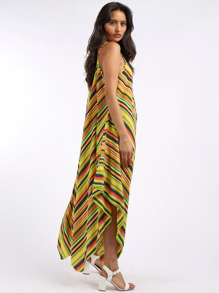 Italian V-Neck Stripy Lagenlook Jumpsuit