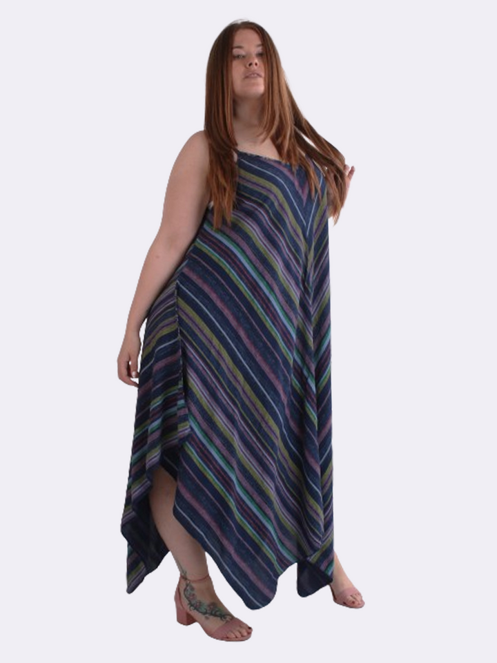 Italian V-Neck Stripy Lagenlook Jumpsuit