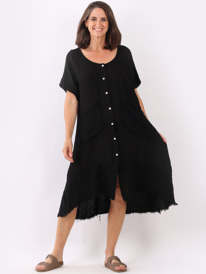 Vintage Was Linen Lagenlook Shirt Dress