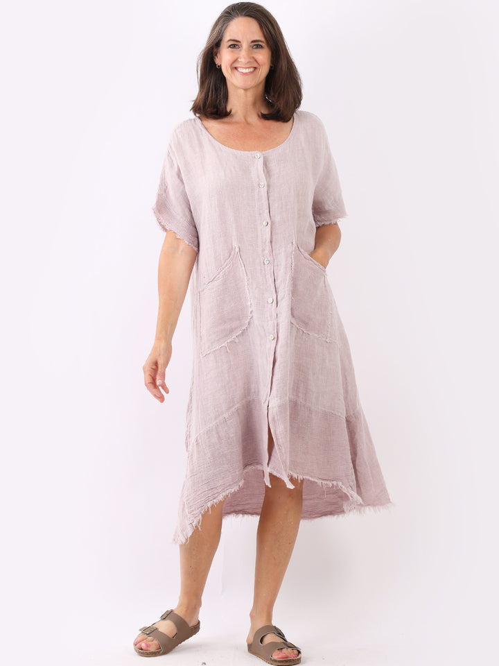Vintage Was Linen Lagenlook Shirt Dress