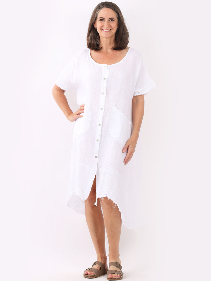 Vintage Was Linen Lagenlook Shirt Dress