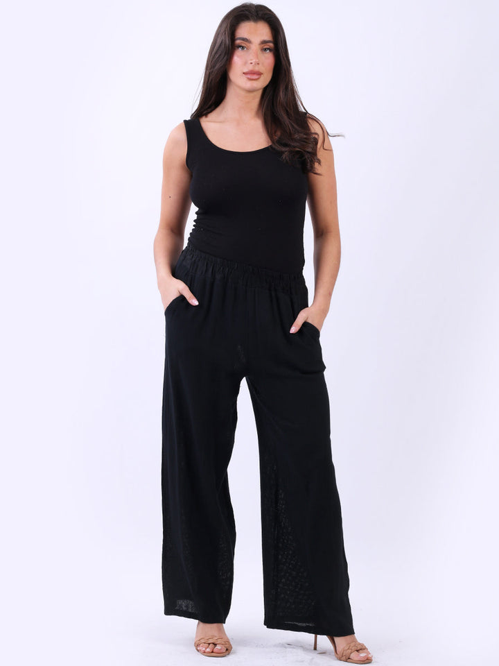 Vintage Washed Cotton Trouser Black