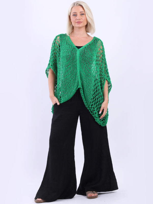 Women Crochet Cover Up Green