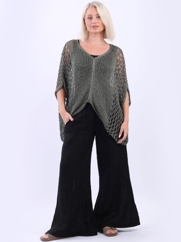 Women Crochet Cover Up Khaki