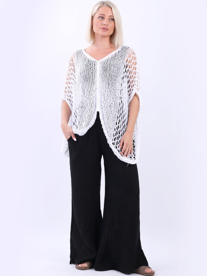 Women Crochet Cover Up White