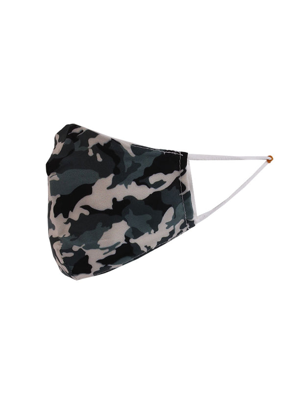 Made In Italy Camouflage Print Anti-Virus Cotton Face Masks-White side