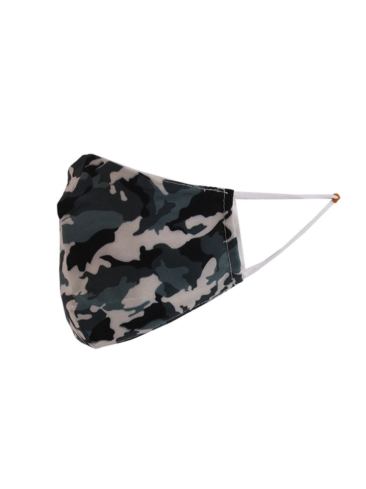 Made In Italy Camouflage Print Anti-Virus Cotton Face Masks-White side