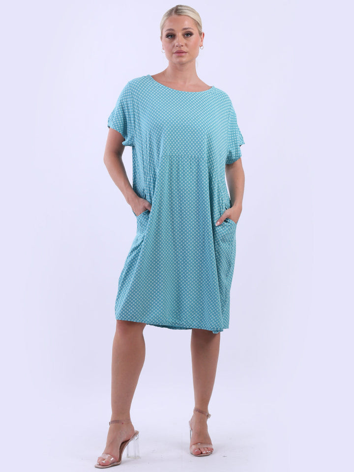 Floral Midi Dress Aqua