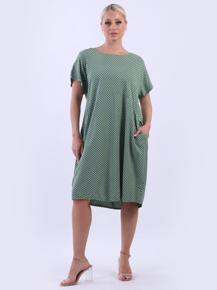 Floral Midi Dress Khaki