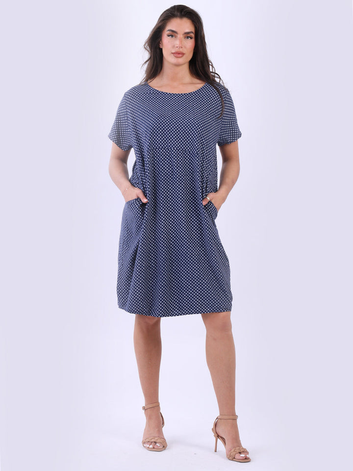 Floral Midi Dress Navy