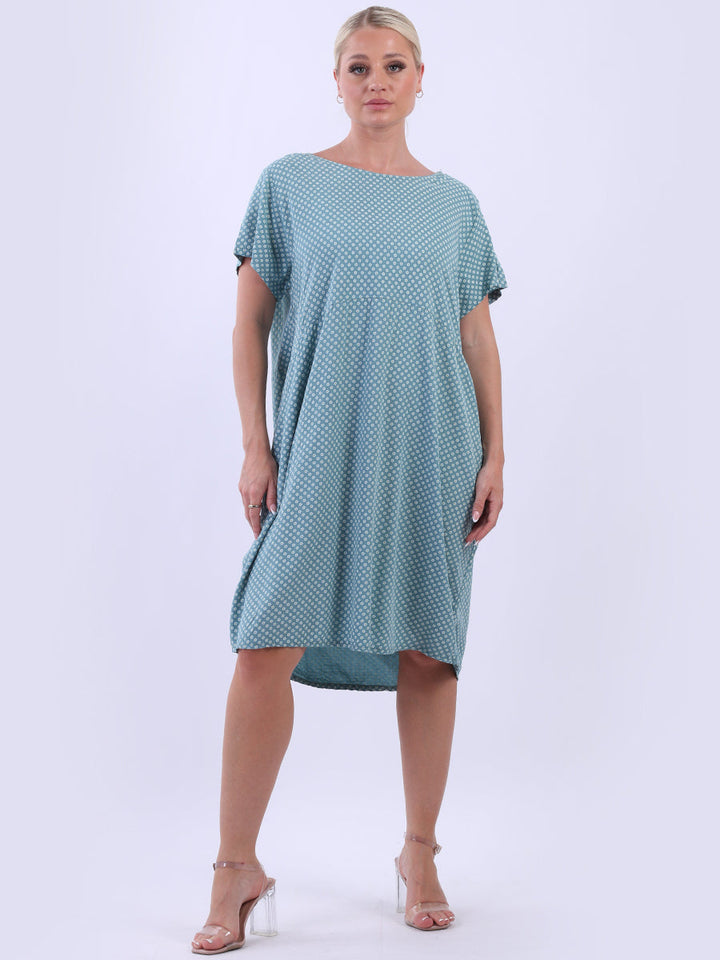 Floral Midi Dress Ocean Blue