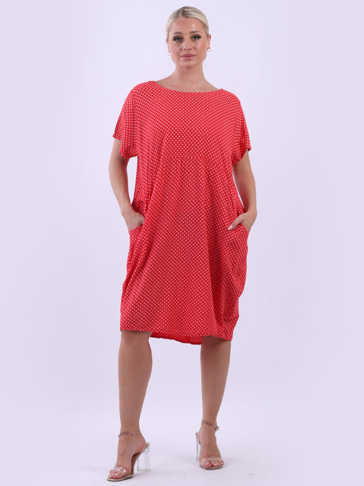 Floral Midi Dress Red