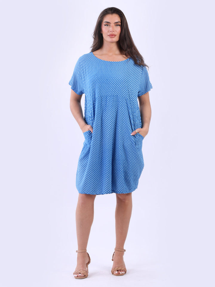 Floral Midi Dress Royal Blue